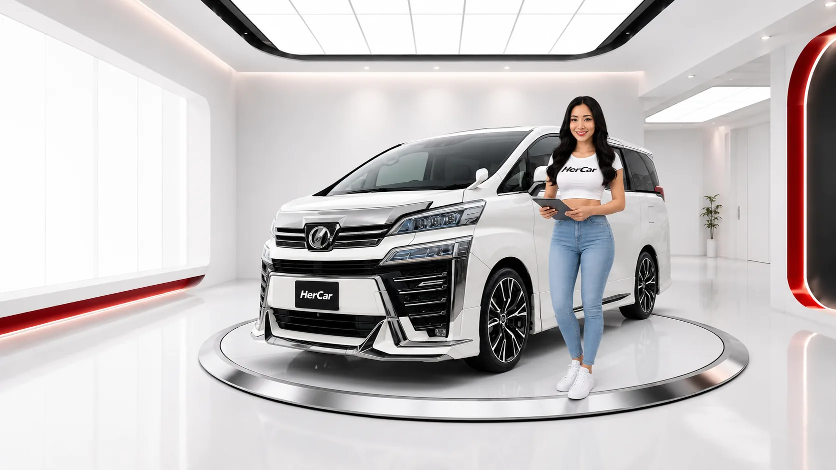 Andrea presenting a family MPV for a HerCar valuation